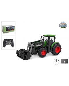 Kids Globe Farming RC Traktor 2,4GHZ Licht und Frontlader blau 27 cm 510315