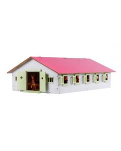 Kids Globe Horses Pferdestall mit 9 Boxen 1:32 Rosa 610188