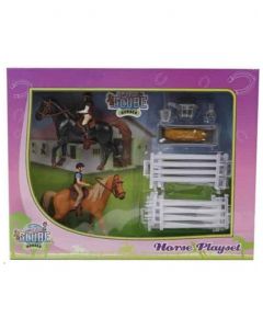 Kids Globe Horses Spielset 2 Pferde mit Reitern und Zubehör 640072